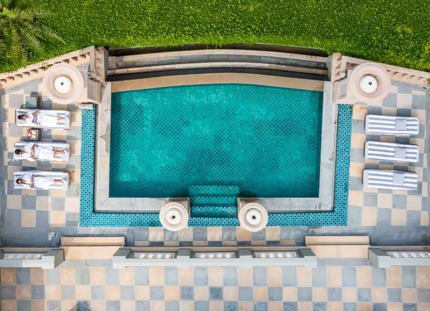 Raffles Udaipur - Pool Checkerboard Marble